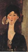 Amedeo Modigliani Beatrice Hasting in Front of a Door (mk39) oil painting on canvas